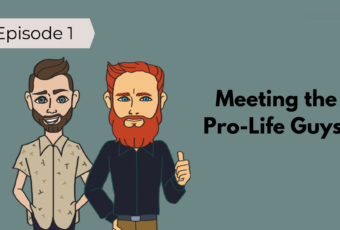 Cartoon picture of Pieter Bos and Cameron Côté of the Pro-Life Guys Podcast - Pieter has his hands behind is back and Cam has a thumbs-up.